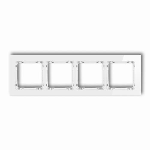 DECO Ramka uniwersalna poczwórna - szkło (ramka: biała; spód: biały)