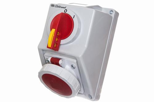 zestaw instalacyjny z gniazdem 16A przystosowany do zamknięcia na kłódkę C16-19N IP-65