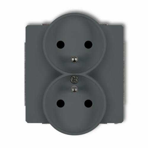mechanizm gniazda podwójnego do ramki DECO Soft z uziemieniem 2x(2P+Z) (przesłony torów prądowych)