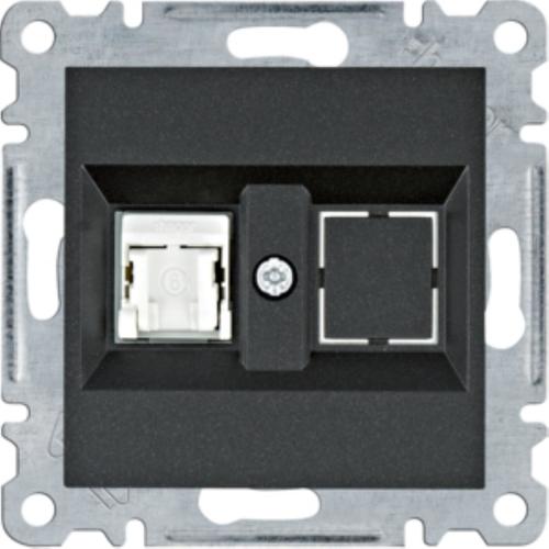 gniazdo komputerowe pojedyczne Lumina RJ45 kat.6 UTP, czarny
