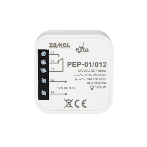 przekaźnik elektromag. dopuszkowy 12VAC/DC, 10A TYP: PEP-01/012