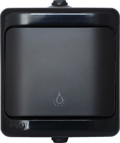 przycisk BRYZA swiatło IP54 10AX, 250V czarny