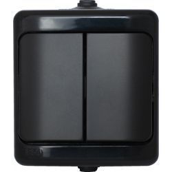 łącznik BRYZA podwójny IP54 16AX, 250V~,czarny