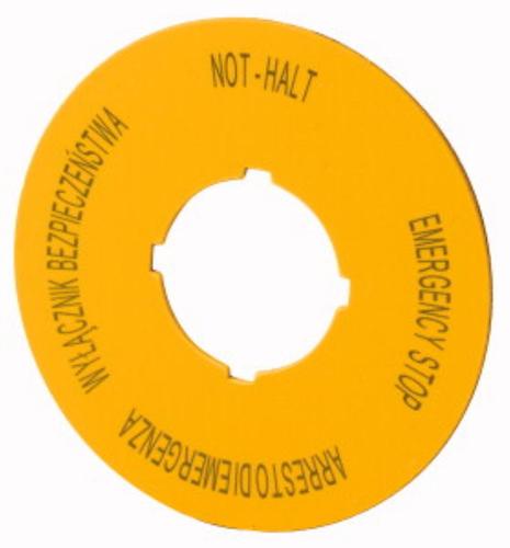 M22-XBK15 Szyld do przycisków bezpieczeństwa PL, GB, DE, I