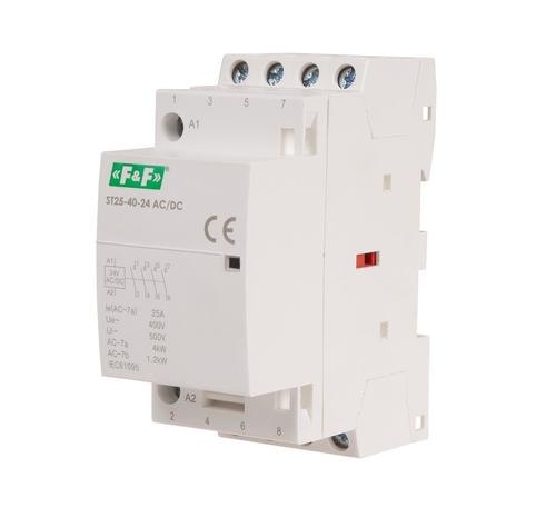 Stycznik modułowy, montaż na szynie, styki 4xNO, 25A, 24V DC