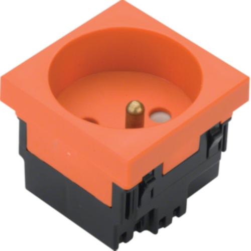 gniazdo 1-kr. tehalit.GB-EG 2P+Z 33° 45x45mm bezhalogenowe czerwone
