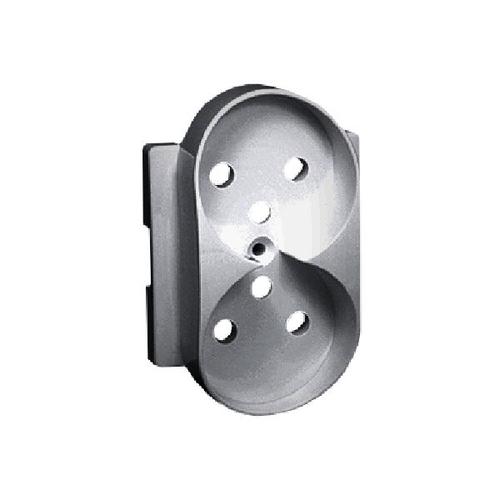 SIMON 82 pokrywa gniazda podwójnego z przesłonami do ramek DETAIL aluminium