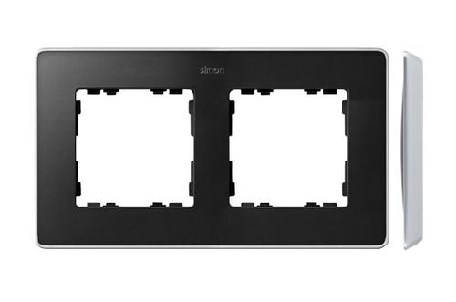 SIMON 82 DETAIL SELECT ramka 2-kr. grafit/podstawa aluminum