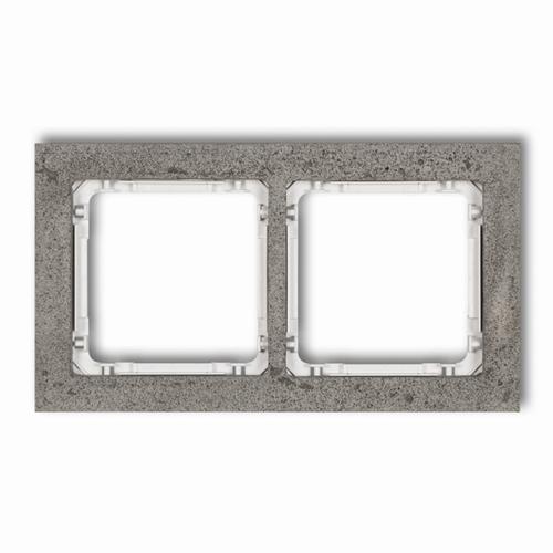 ramka podwójna uniwersalna - beton (ramka: ciemnoszary; spód: biały)