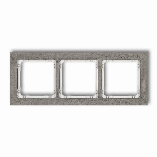 ramka potrójna uniwersalna - beton (ramka: ciemnoszary; spód: biały)