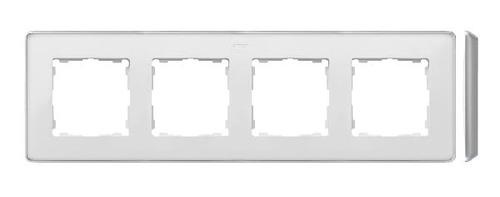 SIMON 82 DETAIL SELECT ramka 4-kr. biały/podstawa aluminium