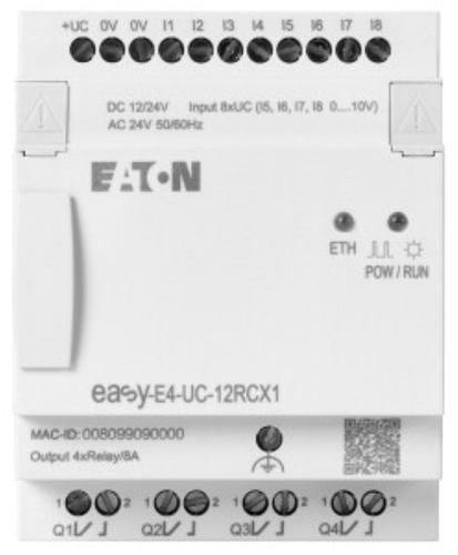 przekaźnik program.EASY-E4-UC-12RCX1 easy E4 12-24VDC, 24VAC, 8DI(4AI), 4DO-R, bez wyśw.