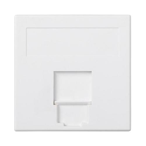 SIMON 500 plakietka teleinformatyczna na Keystone płaska uniwersalna z osłoną 50x50mm czysta biel