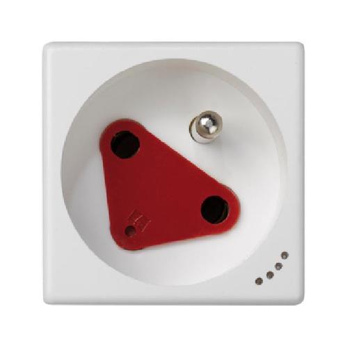 K45 gniazdo pojedyncze K45 z/uz. DATA z sygnalizacją napięcia zaciski śrubowe 16A 250V 45x45mm czysta biel