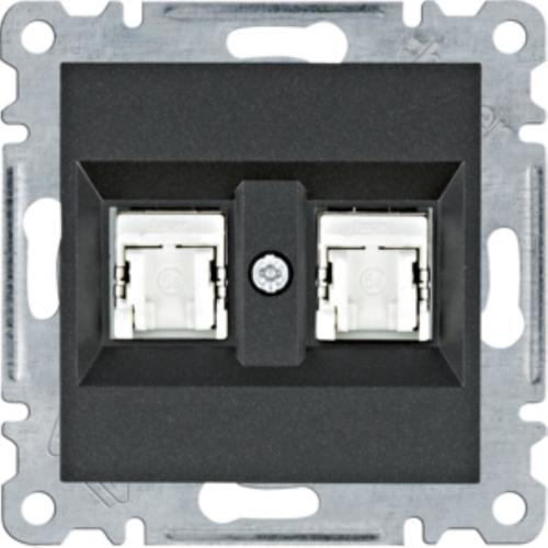gniazdo komputerowe podwójne Lumina RJ45 kat.5e FTP, czarny