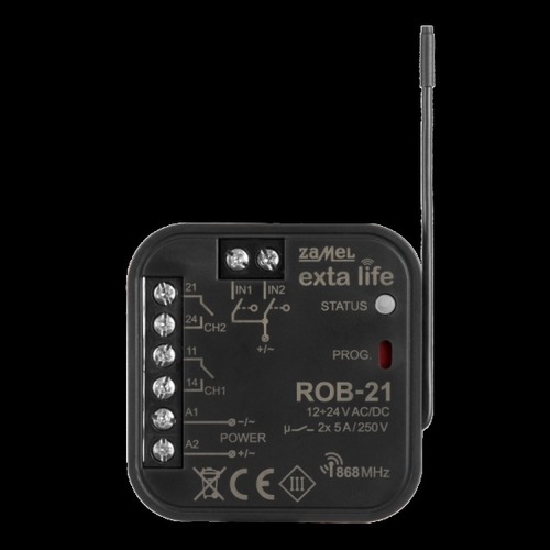 odbiornik radiowy bramowy TYP: ROB-21/12-24V