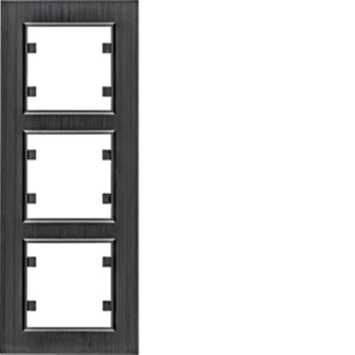 ramka 3-kr. pionowa lumina passion aluminium czarna