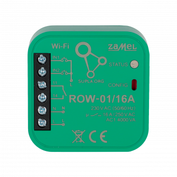 odbiornik WI-FI DOPUSZKOWY 1-KANAŁOWY DWUKIERUNKOWY 16A TYP: ROW-01/16A