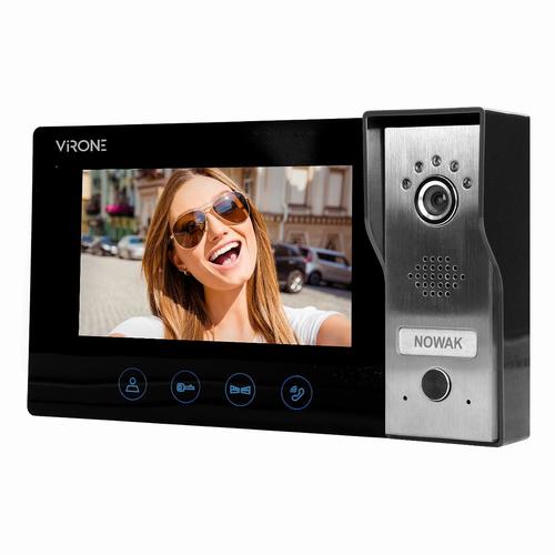 Zestaw wideodomofonowy bezsłuchawkowy, monitor 7" LCD, czarny, IP44, PLUTON 7"