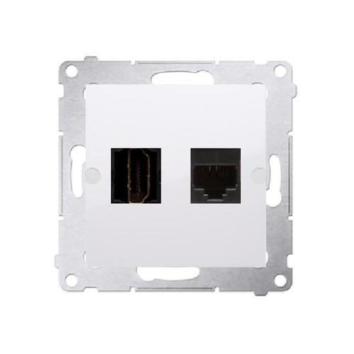 SIMON 54 gniazdo HDMI + RJ45 kat.6. (moduł) biały