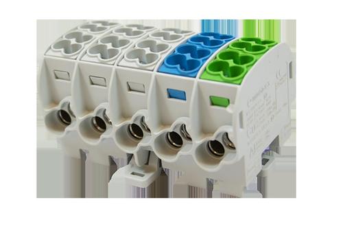 SCB 25-5X blok rozdzielczy-odgałęźny Al/Cu 80150 SIMBLOCK szary/niebieski/zielony