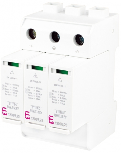 ogranicznik przepięć ETITEC ESM T12 PV 1200/6,25 Y T1, T2 (B, C) - do systemów PV