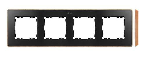 SIMON 82 DETAIL SELECT ramka 4-kr. grafit/podstawa drewno