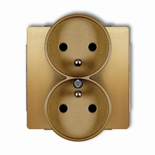 DECO mechanizm gniazda podwójnego do ramki Soft z uziemieniem 2x(2P+Z) (przesłony torów prądowych)