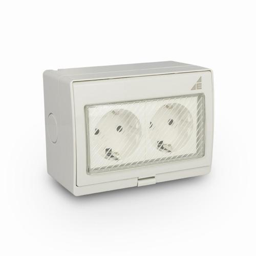 gniazdo podwójne Schuko natynkowe G2SN IP55 "AQUA55"