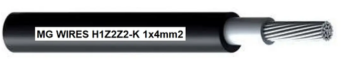 kabel fotowoltaiczny // MG Wire // 1x4mm2, 0,6/1kV (czarny, szpula) (H1Z2Z2-K-4MM2/500M)