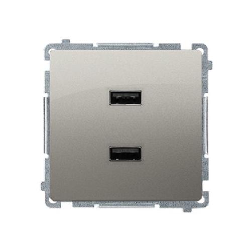 SIMON BASIC ładowarka 2xUSB 2,1A 5V DC 230V (moduł) satynowy