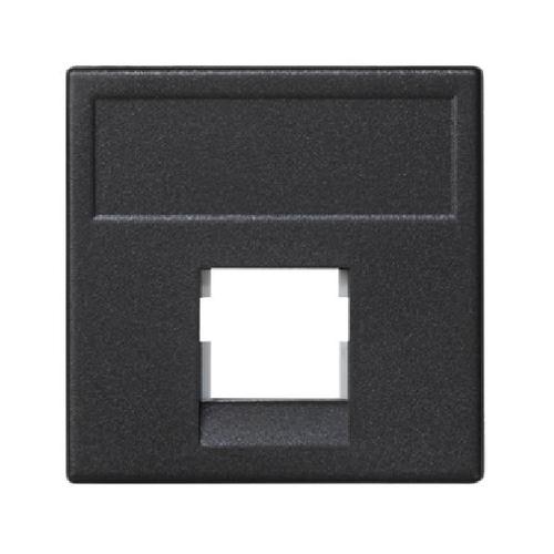 K45 plakietka teleinformatyczna K45 Keystone pojedyncza bez osłon płaska uniwersalna 45x45mm szary grafit
