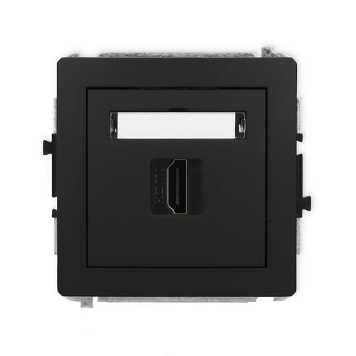 mechanizm gniazda pojedynczego DECO HDMI 2.0 czarny mat