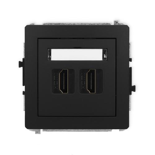 mechanizm gniazda podwójnego DECO HDMI 2.0 czarny mat
