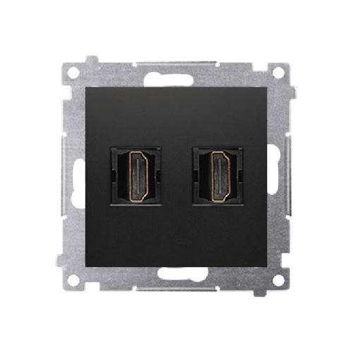 SIMON 54 gniazdo HDMI podwójne (moduł) czarny mat