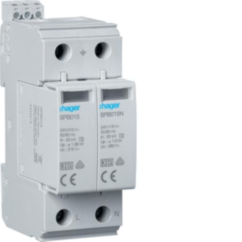 SPD Ogranicznik przepięć T2 2P sieć TN-S/TT In=40kA Imax=40kA Up?1,35kV styk