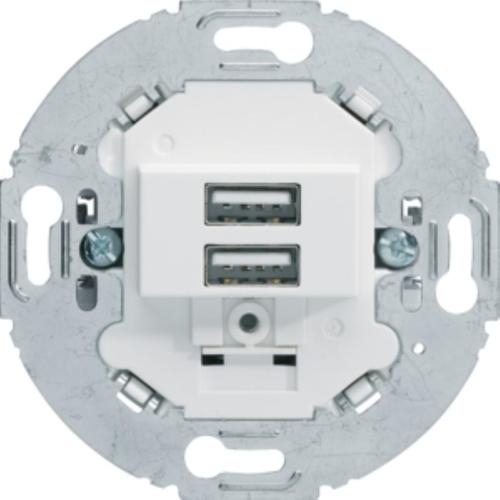 Mechanizm gniazda USB ładowania do serii obrotowych, 3.0 A 230 V, biały, mat
