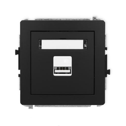 DECO Mechanizm ładowarki USB pojedynczej, 5V, 2A czarny mat