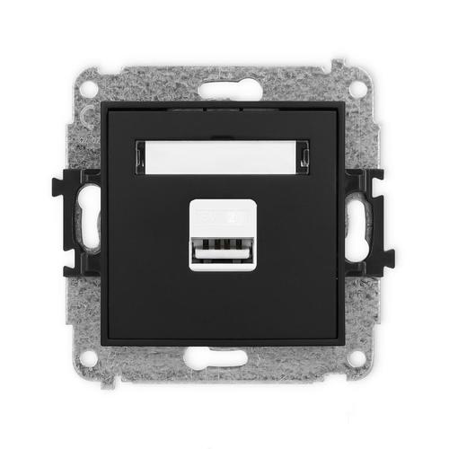 MINI Mechanizm ładowarki USB pojedynczej, 5V, 2A czarny mat