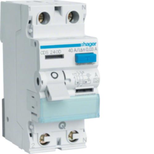 RCCB Wyłącznik różnicowoprądowy 1P+N 40A/30mA Typ A QuickConnect