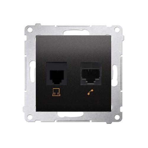 SIMON 54 gniazdo komputerowe RJ45 kat.5e + telefoniczne RJ12 (moduł) antracyt
