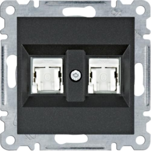 gniazdo komputerowe Lumina podwójne RJ45 kat.6 UTP, czarny