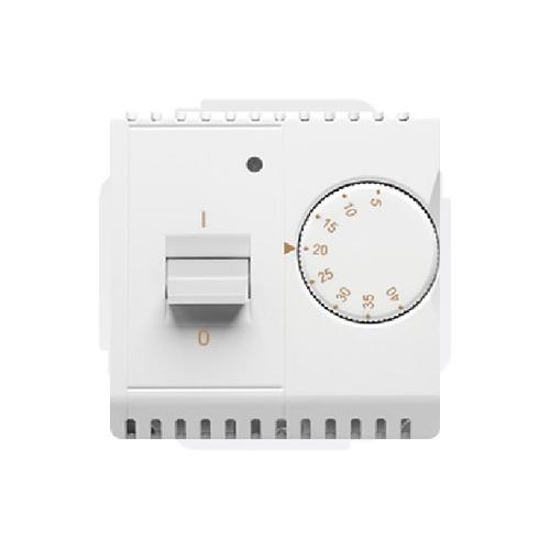 SIMON BASIC regulator temperatury z czujnikiem wewnętrznym 16A 230V montaż gniazda na wkręty do puszki biały