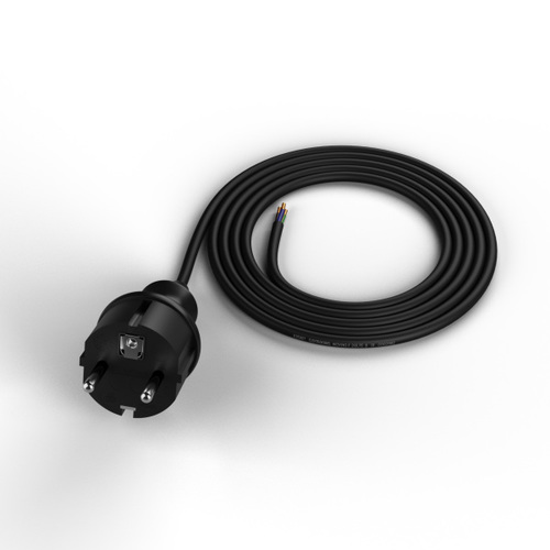 Przewód PP-40H/2M/3X1/H07RN przyłączeniowy z wtyczką prostą IP44; 3x1; H07RN-F; 2m; czarny