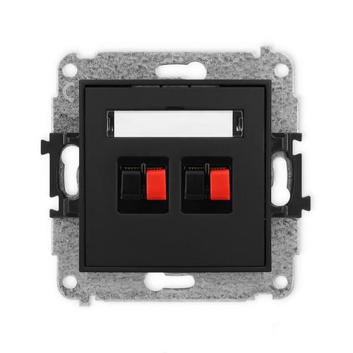 MINI Mechanizm gniazda głośnikowego podwójnego czarny mat