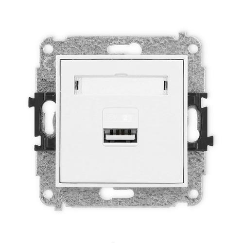 MINI Mechanizm ładowarki USB pojedynczej, 5V, 2A biały