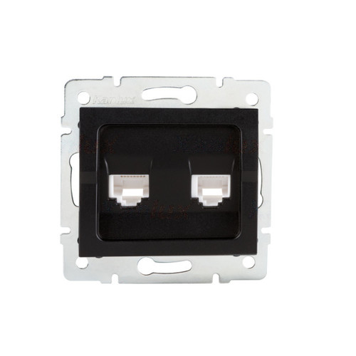 gniazdo LOGI 02-1410-042 cm  komputerowe podwójne niezależne (2x RJ45Cat 5e Jack)