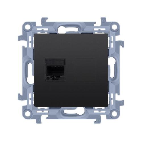 SIMON 10 gniazdo komputerowe pojedyncze RJ45 kat.5e (moduł) czarny mat