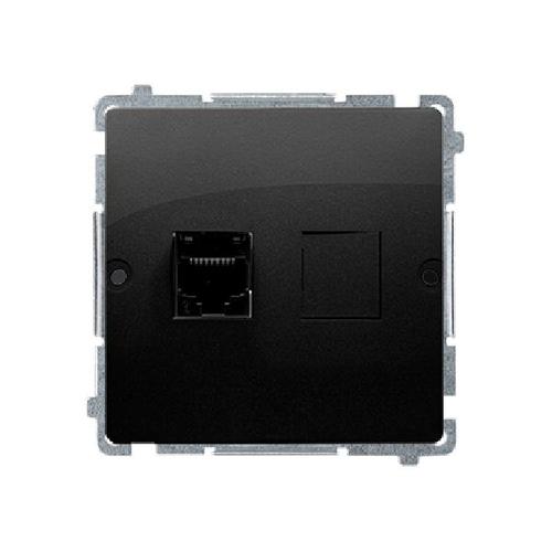 SIMON BASIC WMUK-0510F2-Y011 gniazdo komputerowe pojedyncze RJ45 , kat. 5e (moduł). Montaż gniazda na wkręty do puszki;...