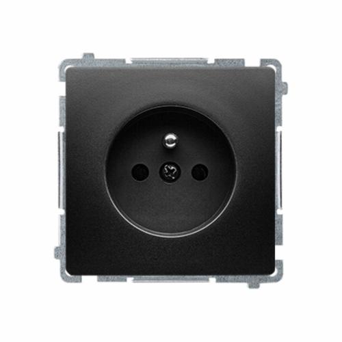 SIMON BASIC WMUW-00110x-Y021 gniazdo wtyczkowe z/uz   (moduł) 16A, 250V~, zaciski śrubowe; czarny
